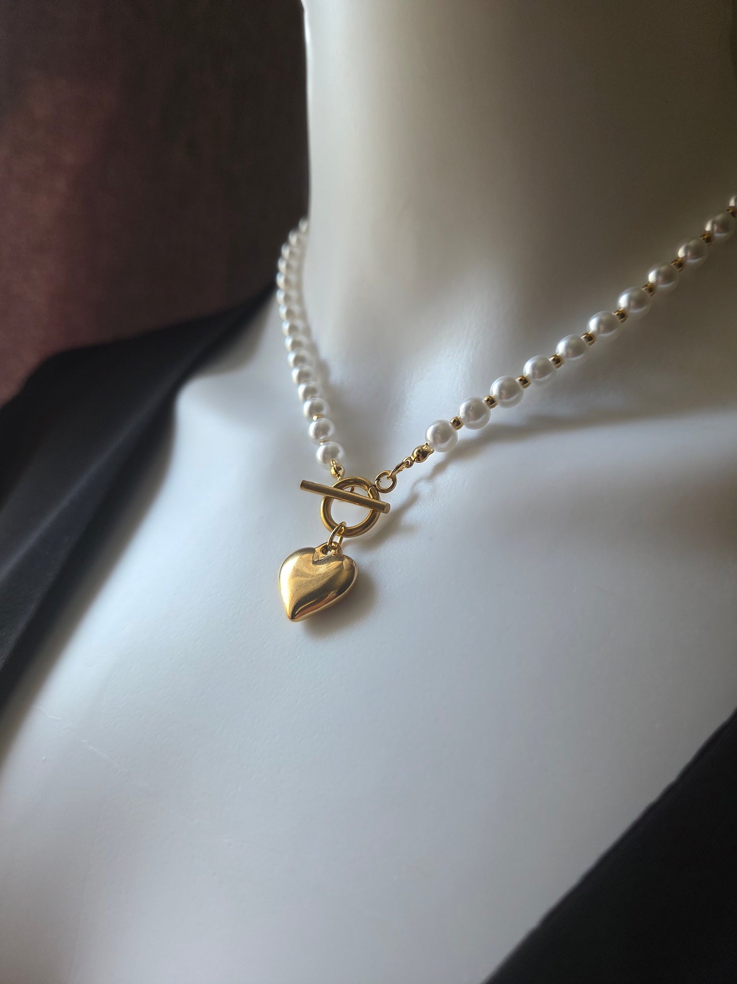 Collier Cœur Perlé