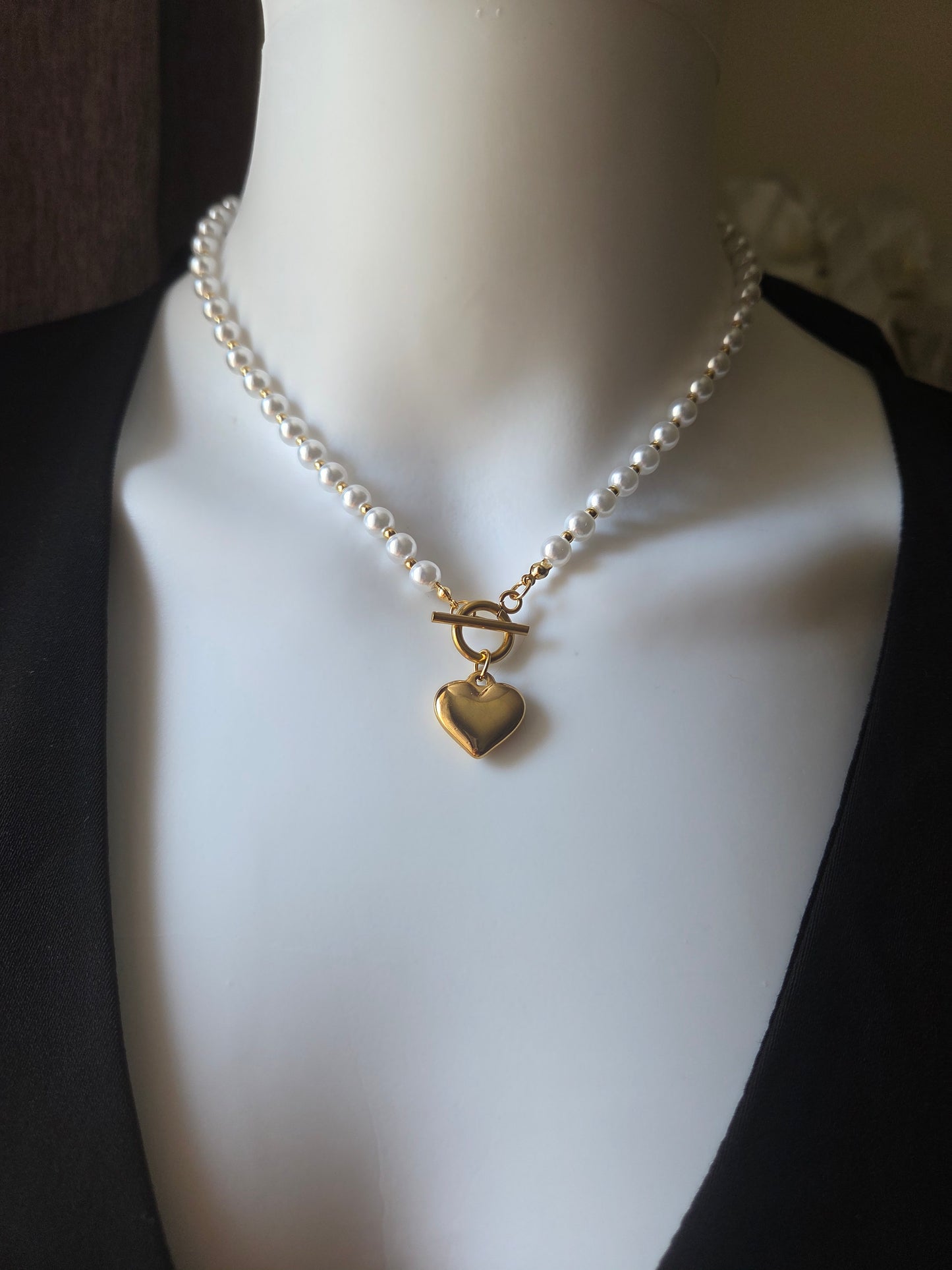Collier Cœur Perlé