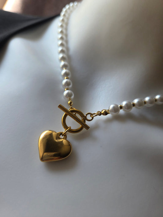 Collier Cœur Perlé