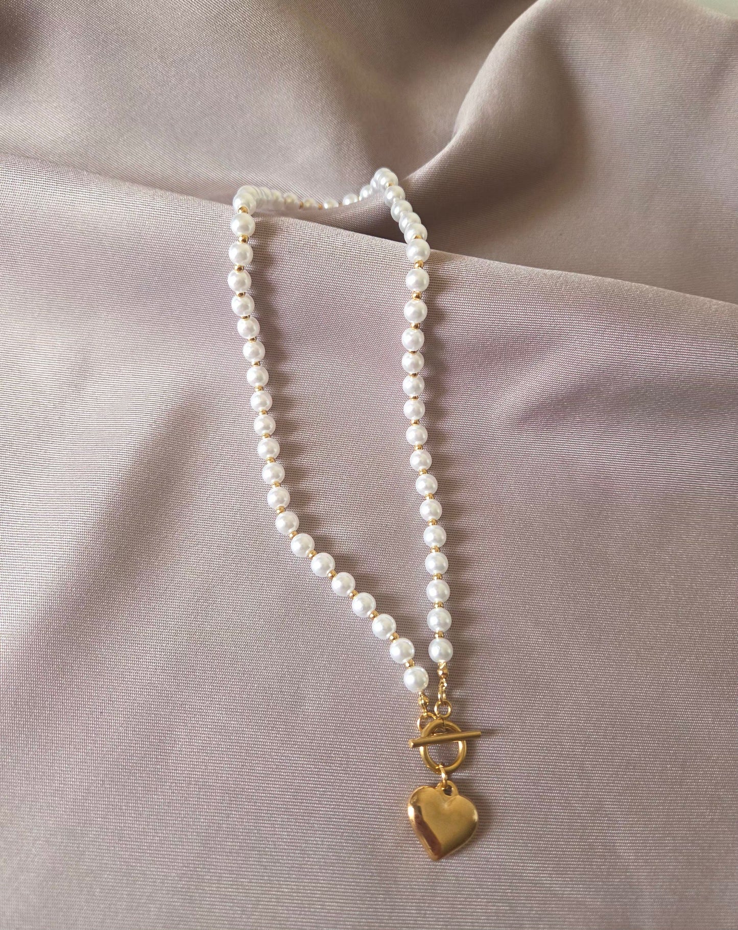 Collier Cœur Perlé