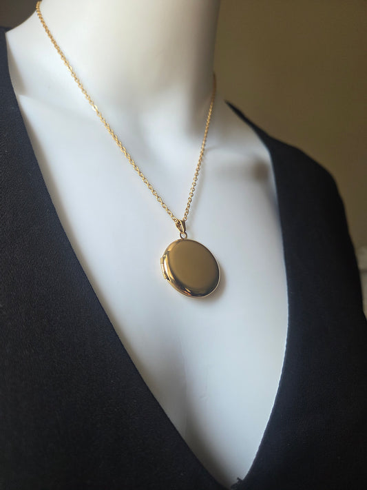 collier médaillon acier inoxydable doré femme