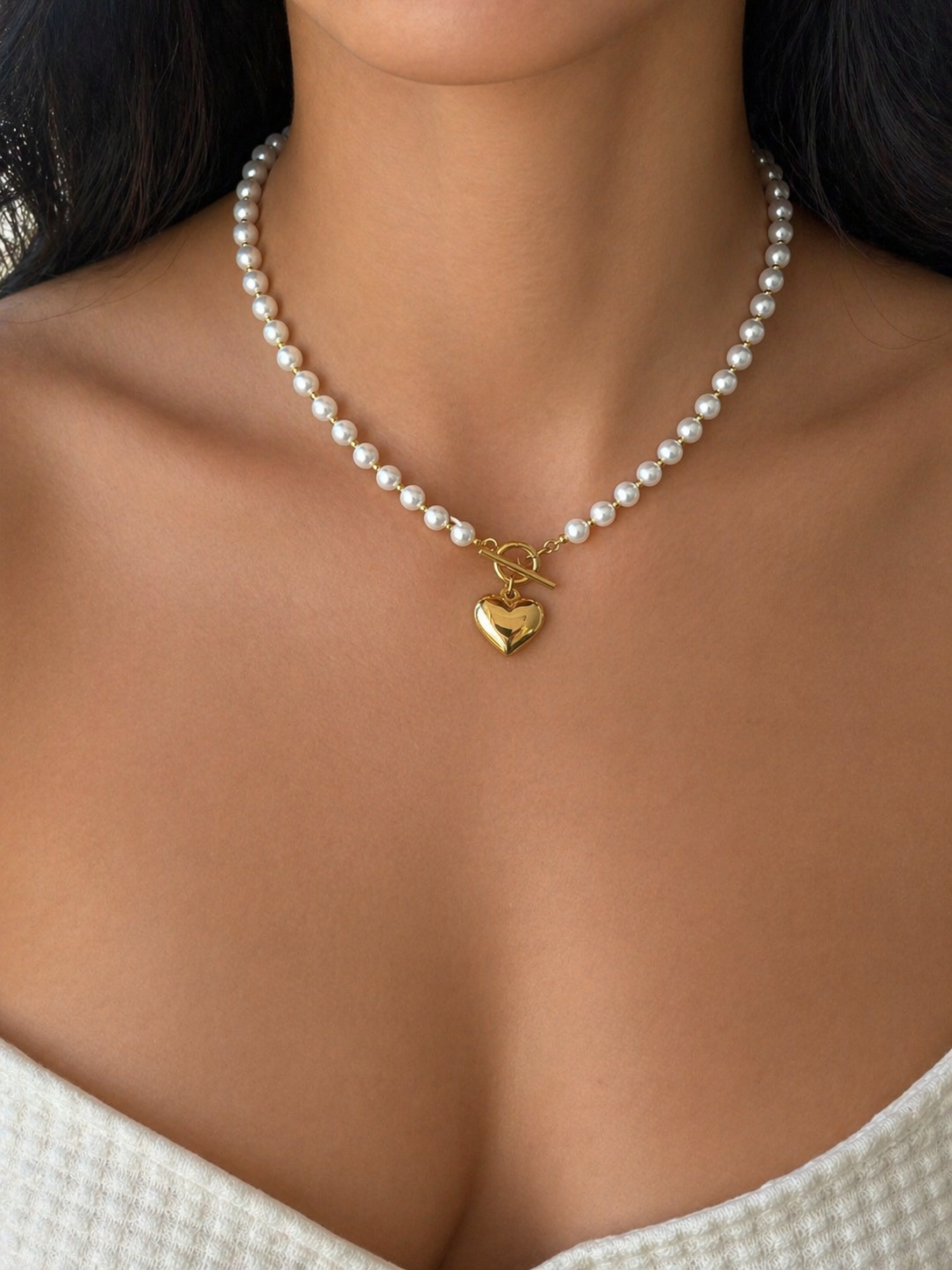 Collier Cœur Perlé